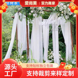 跨境亚马逊婚庆加密网纱高垂度欧根纱装饰纱背景纱瑞士纱单独包装