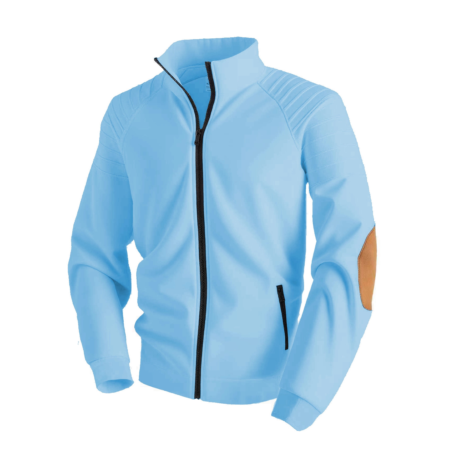 Monochrome Man- European American Stand-Up Collar Zipper For Men, Spring And Autumn Casual Jacket With Arm Pleat Design,_voghion.com