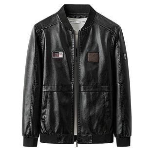 2023 New Arrival Leather Men's plus size Spring and Autumn Korean Style Coat Fashionable Washed Leather Jacket Casual PU Leather Men's Top