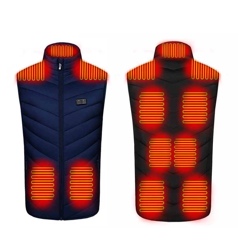 Transfronterizo Doble zona de control 5 Distrito 9 Distrito 11 distrito calefacción chaleco invierno de mediana edad y ancianos inteligente temperatura constante chaleco eléctrico al por mayor