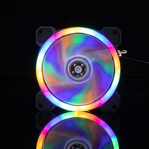 Chassis fan 12CM dual aperture 2nd generation computer fan light-emitting LED Aurora eclipse chassis cooling fan