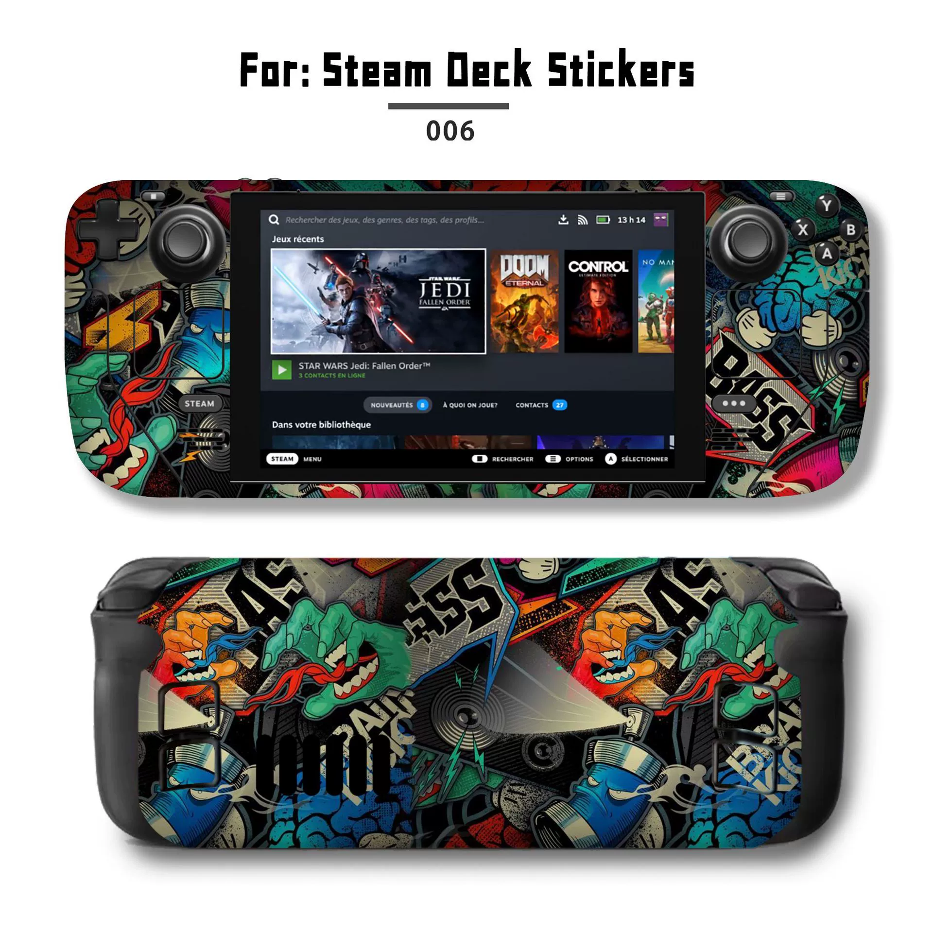 Подходит для наклейки Steam Deck, наклейка на Steam Deck Patch, Steam Panda, вручную, персональный пиксель