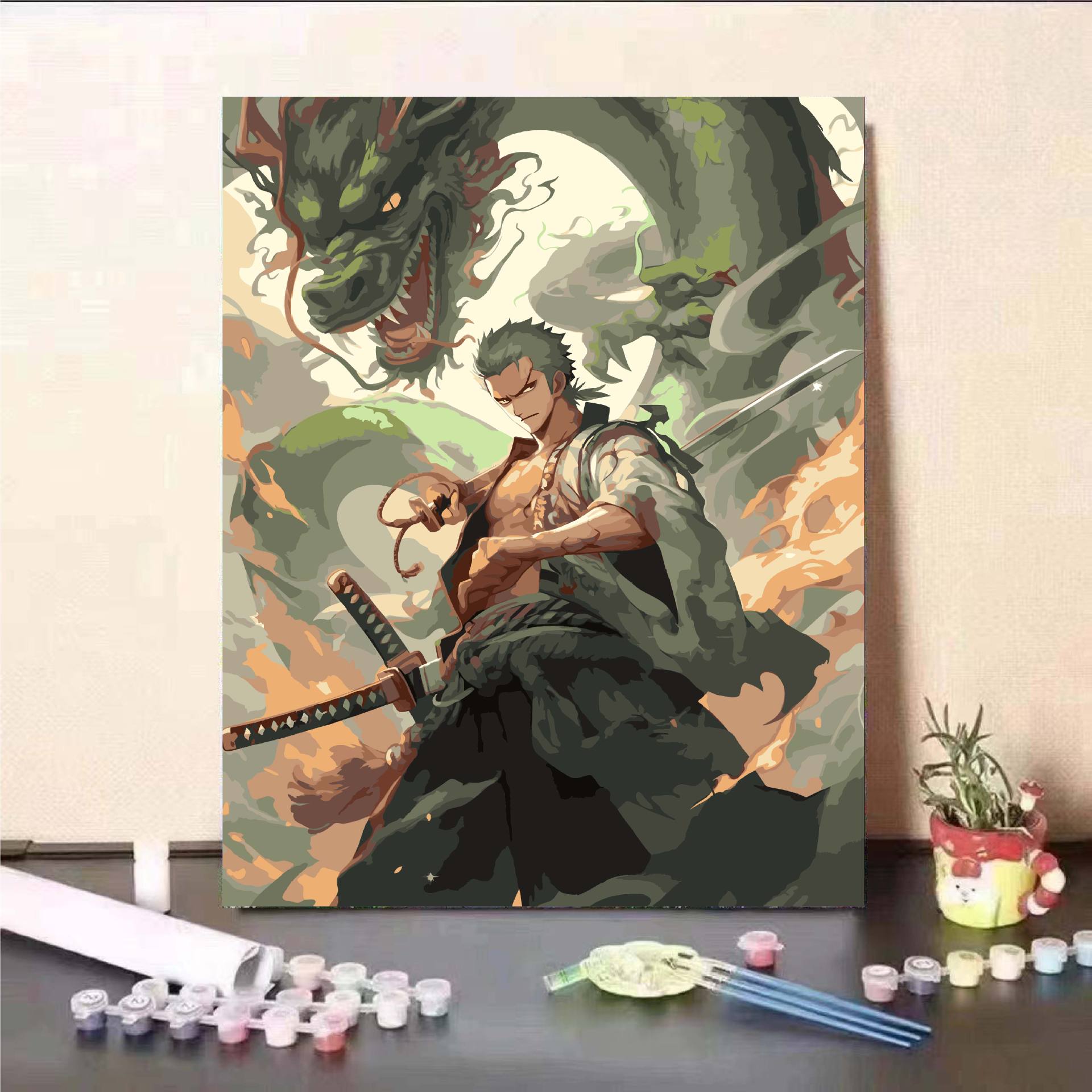 Personaje de yuanes animado bidimensional DIY pintura al óleo digital descomprimida a mano nicho pintura de relleno de color