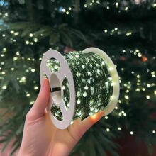 圣诞节树绿铜丝线led小彩灯串灯满天星星户外防水氛围灯带装饰品