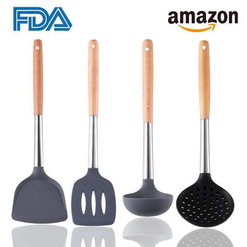 Mango de madera de tubo de acero inoxidable para paneles antiadherentes domésticos para paneles de cocina con fugas especiales de paneles de cocina