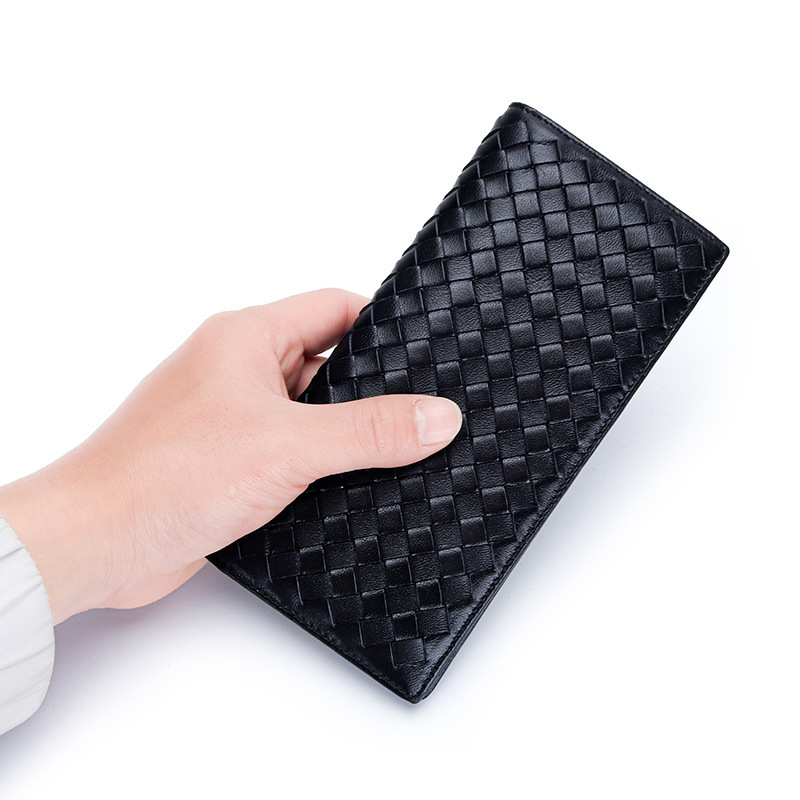 Pure Sheepskin Long Wallet with Fashionable Handmade Woven Pattern 80% off New Clutch Bag Multifunctional Long Leather Wallet for Mobile Phone Pure Sheepskin Long Wallet with Fashionable Handmade Woven Pattern 80% off New Clutch Bag Multifunctional Long Leather Wallet for Mobile Phone