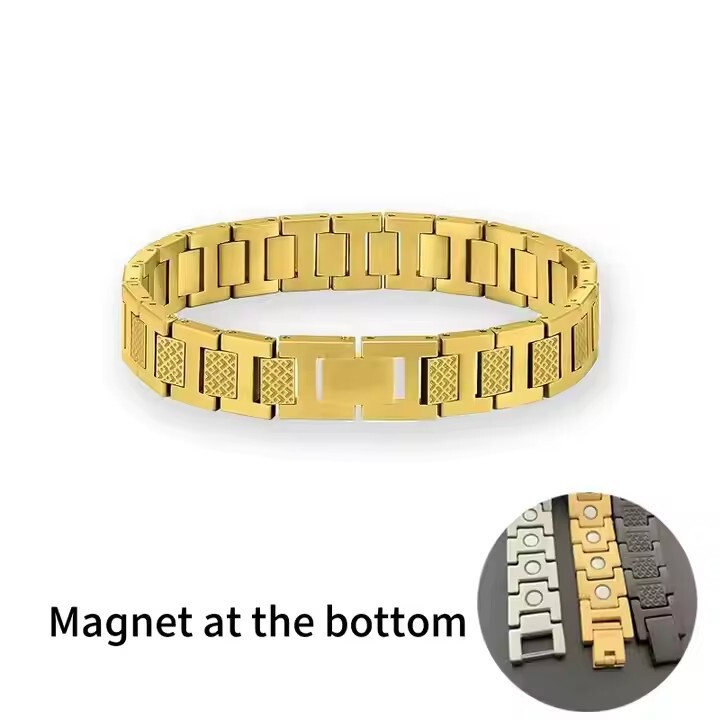 Cross-Border Hot Selling Stainless Steel Crocodile Pattern Magnet Watch Strap Bracelet Bracelet Men's Light Luxury High-End Jewelry Accessories Wholesale