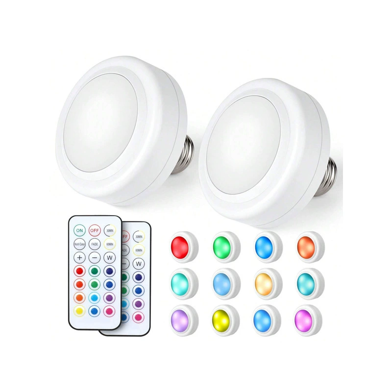 Набор из 8cm разноцветных светодиодных лампочек с дистанционным управлением, беспроводные светодиодные лампочки с таймером и регулировкой яркости.