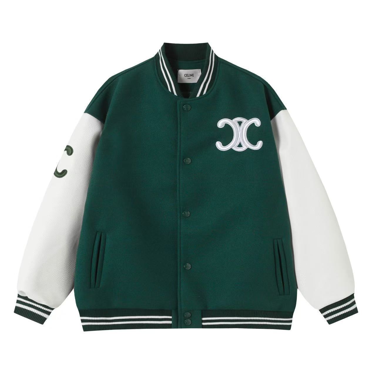 Celine Varsity Jacket Green