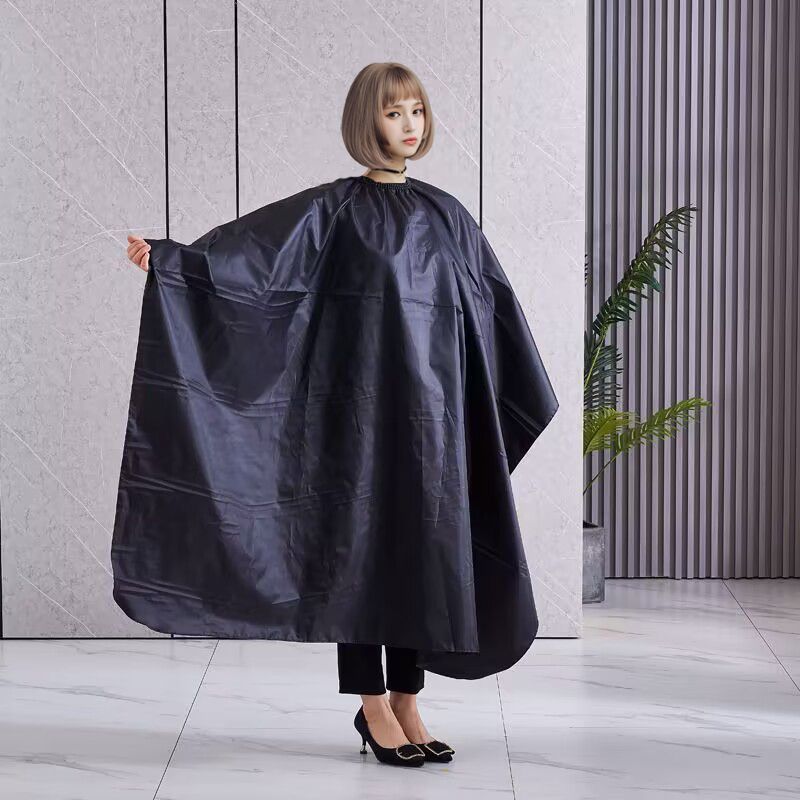 理髪店用の非浸透性ヘアカットスカーフ、パーマと染色、防汚、薄い、静電気防止、髪にくっつきにくい、黒のスカーフ、卸売|undefined