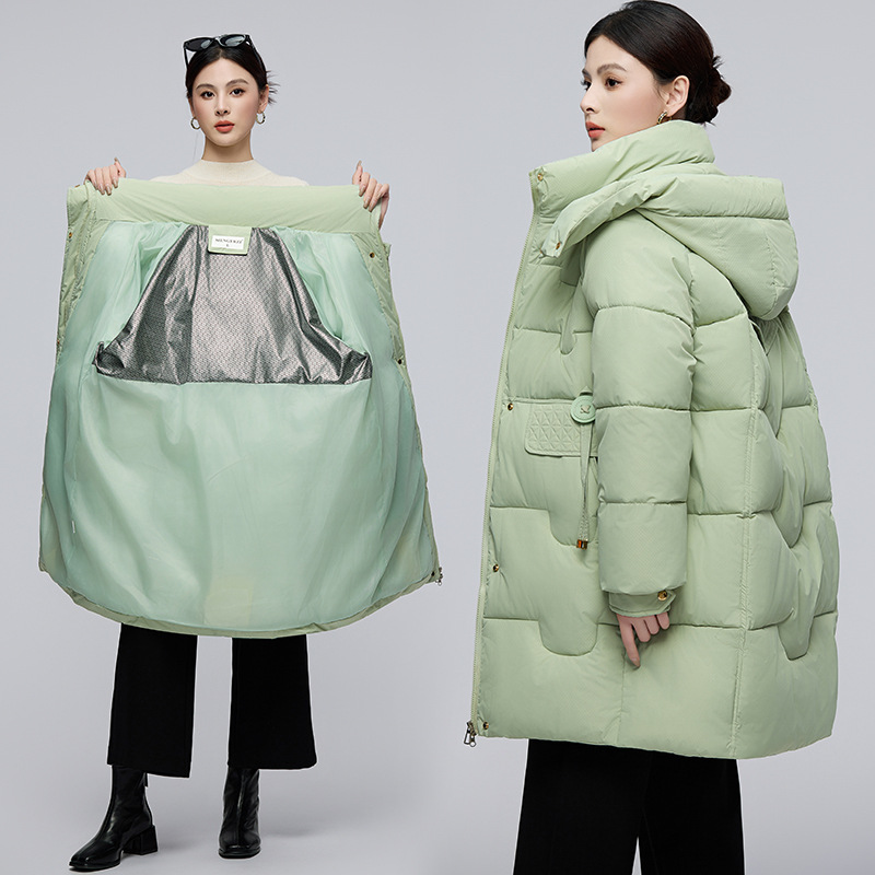 2025 nueva mujer ropa de algodón calentada de moda de invierno de moda suelta delgada chaqueta de algodón al por mayor de la moda image 3