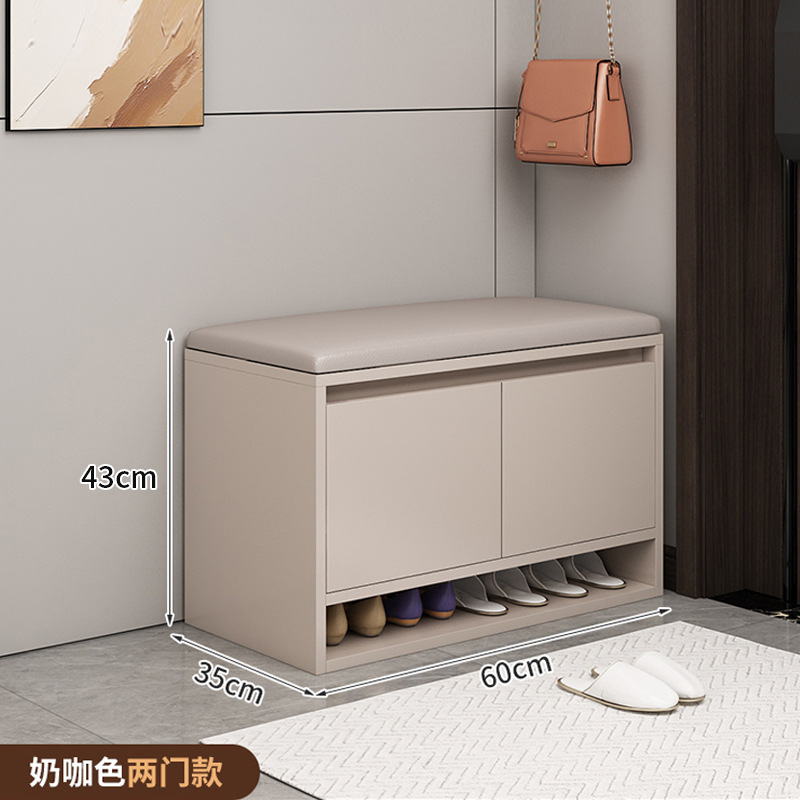 Taburete de cambio de zapatos en la puerta del hogar Taburete de zapatos simple moderno Taburete de asiento Gabinete bajo integrado almacenamiento a prueba de polvo Gabinete de zapatos pequeño