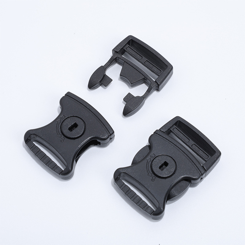 Fabricante de material de plástico de 2,5 cm con llave de bloqueo de botón de plástico anti-perdida de cuerda de tracción botón hembra