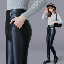 皮裤女高腰加绒加厚弹力PU皮2025冬季新款显瘦外穿护腰防水批发