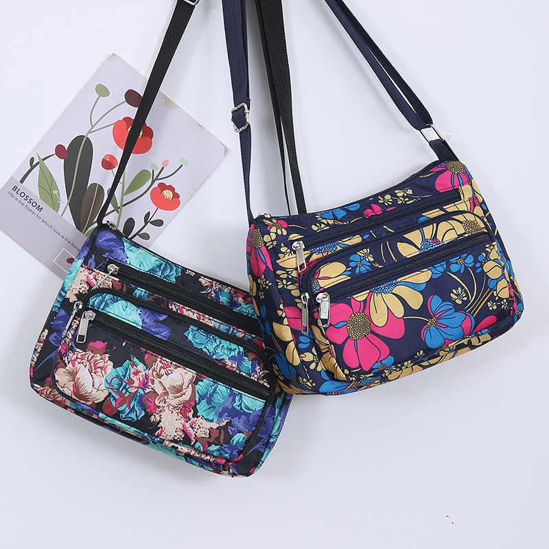 Foreign Trade New Style Middle-aged and Elderly Mother's Bag Oxford Cloth Lightweight All-match Travel Crossbody Bag Multi-layer Large Capacity Shoulder Bag