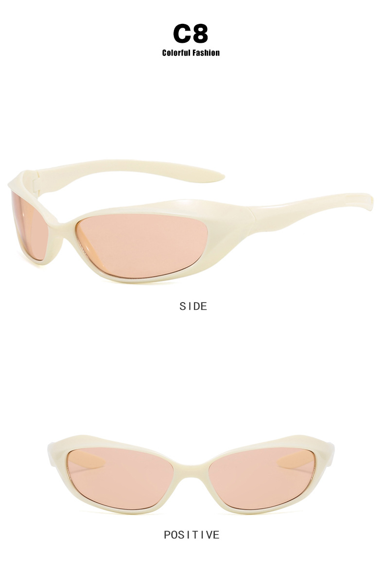 Solid Color Pattern All Seasons Season Exaggerated Punk Streetwear Solid Color PC UV400 Protection Special-Shaped Mirror Full Frame Women's Sunglasses