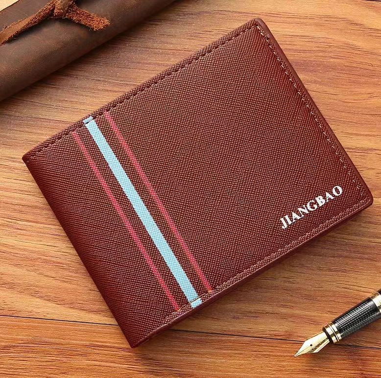 New Wallet Men's Short Fashionable Thin Wallet Multi Card Saffiano Wallet Spot Horizontal Business Soft Wallet