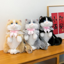 外贸爆款仿真布偶猫毛绒玩具布偶猫双肩包公仔抱枕超软会叫的猫咪