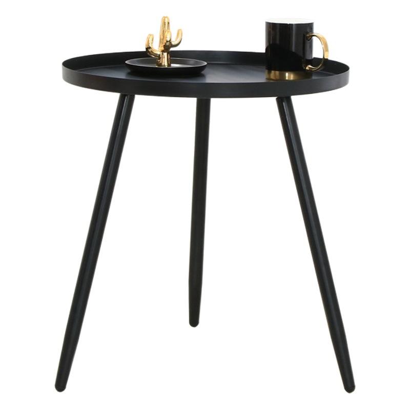 Mesa Auxiliar Redonda Nórdica – Creativa, Para Sala de Estar y Sofá