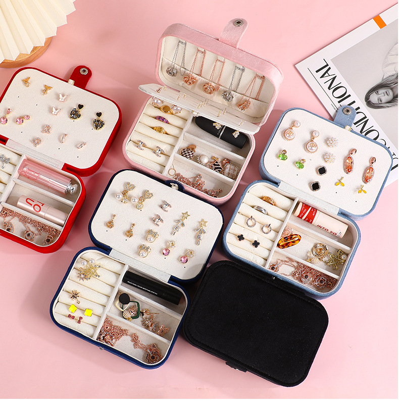 Flannel Material Solid Color Pattern Simple Style Style Simple Style Solid Color Flannel Jewelry Boxes