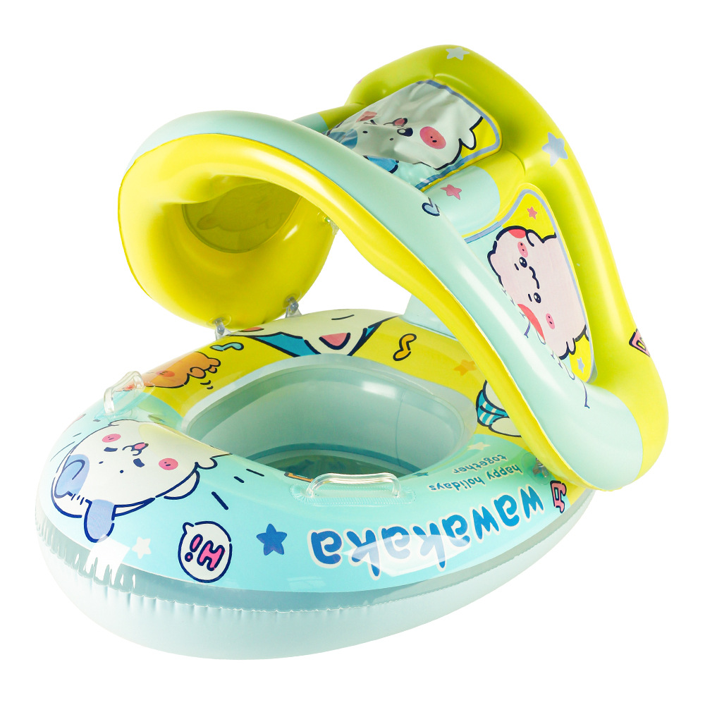 Xia Le bebé anillo de natación a prueba de sol con volante asiento de bebé barco cuerno barco hogar niños natación anillo piscina juguete