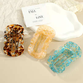 韩系鸭嘴夹不硌头扁平抓夹女弧形理石纹头饰气质个性发饰发夹批发