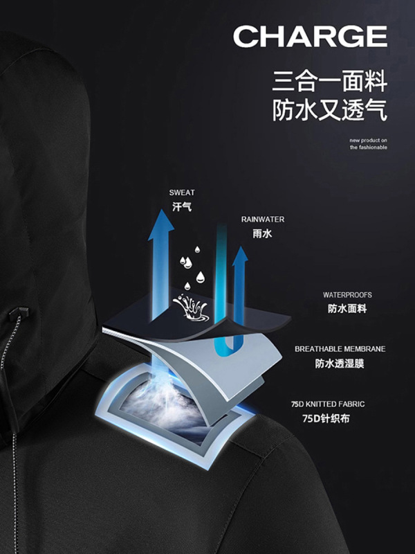 2025新款冲锋衣定制工作服男女三合一户外登山防水软壳情侣防风衣|undefined