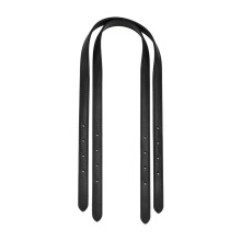 玛皇世MHS-B-37真牛皮亮面漆皮手提打孔手拎带黑色十字纹皮包带子