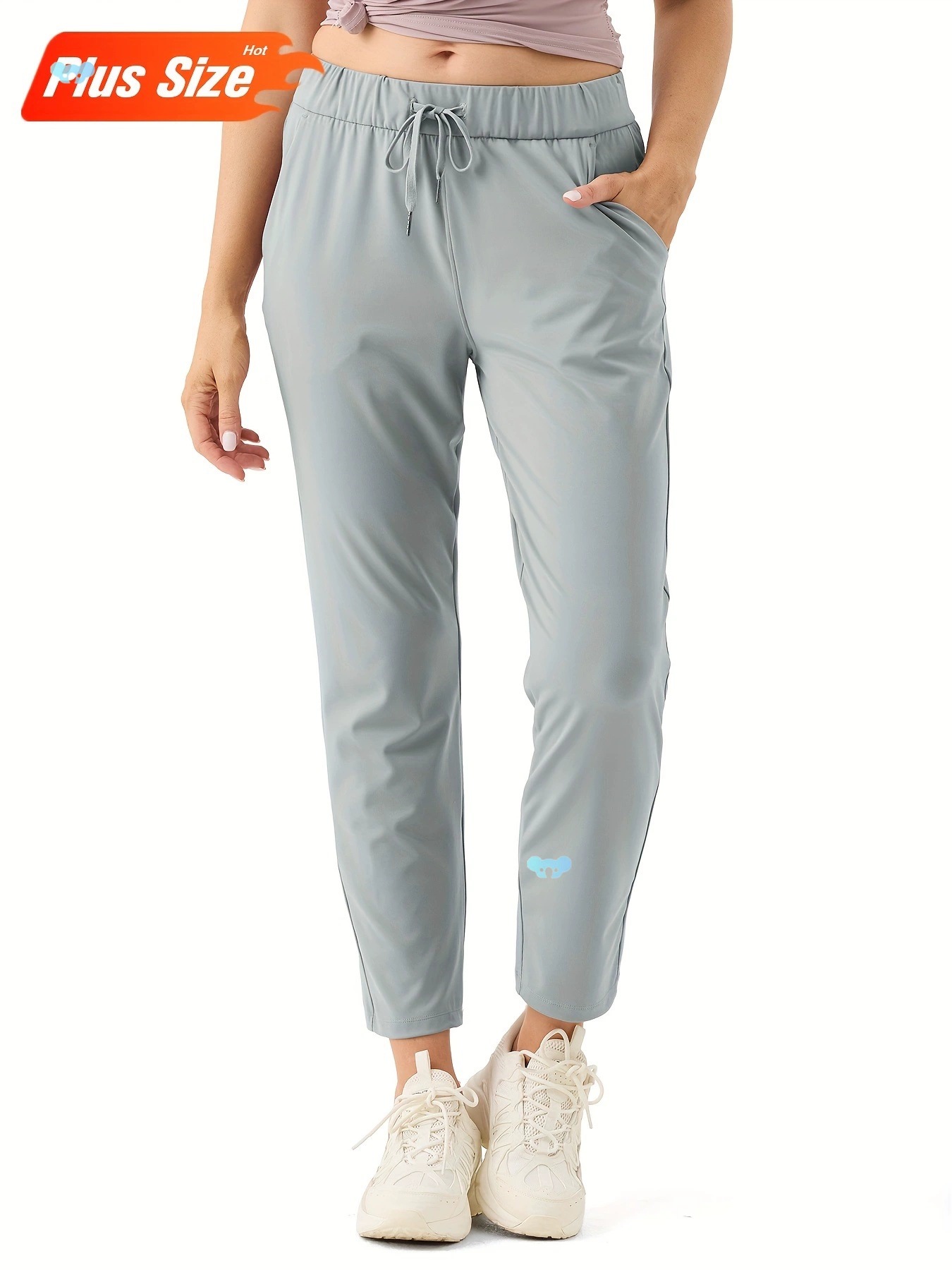 Женские брюки больших размеров, спортивные брюки для бега с карманами