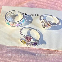 少女心饰~甜蜜爱心戒指女小众设计轻奢情侣闺蜜对戒高级感食指戒