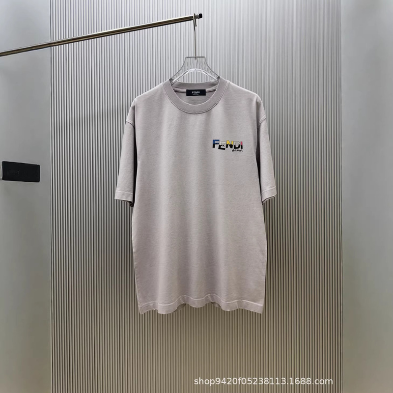 2026 Summer New Model F@En Short-Sleeved T-Shirt with Colorful Letter Logo Pattern Print on the Front and Back, Unisex, Wholesale 2026 Summer New Model F@En Short-Sleeved T-Shirt with Colorful Letter Logo Pattern Print on the Front and Back, Unisex, Wholesale
