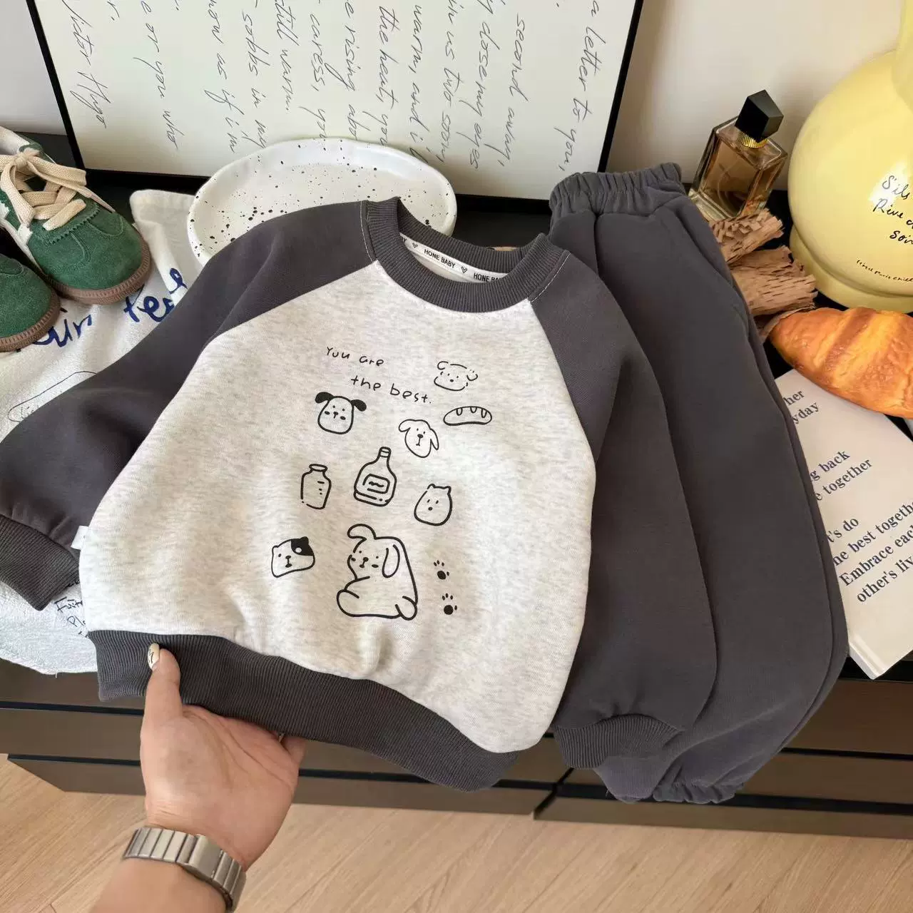 儿童卫衣套装2025秋季新款男童女童秋装卫裤卡通宝宝中小童两件套