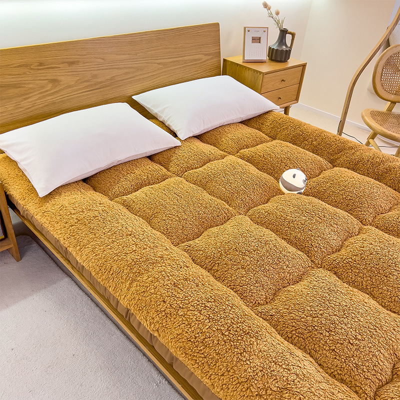 Thickened Lamb Fleece Mattress Cushion Winter Tatami Sponge Cushion Cushion Mattress fleece-lined Student Dormitory Single Person