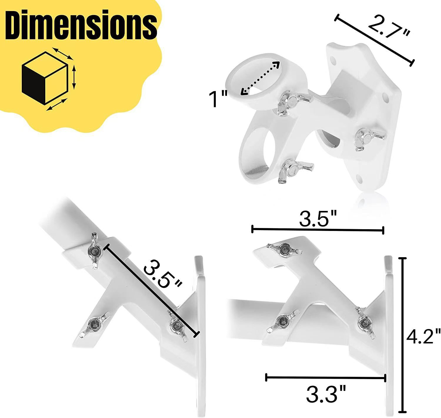 Wall Mounted Double Hole 45 Degree Angled Aluminium Flagpole Base_voghion.com