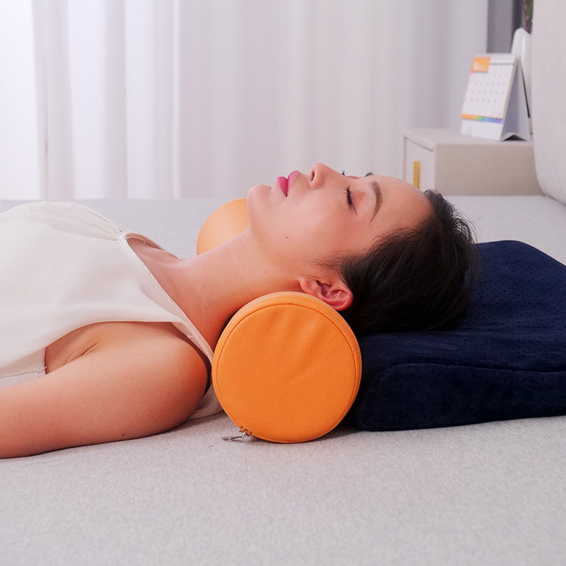 Circular pillow Cylindrical pillow Round pillow Long pillow Cervical pillow Neck pillow for supporting the neck Round single-person sleep aid pillow for sleeping
