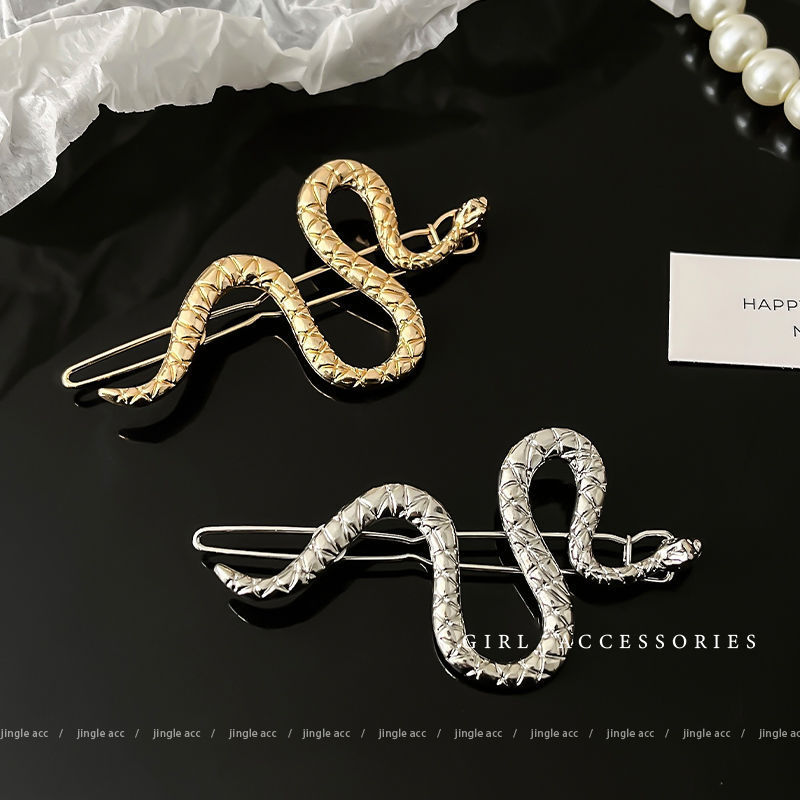 Diablo Sweet Cool Spice Girl Style silver Snake Hairpin Front Fringe Side Hairpin Year of the Snake This Life Year Headwear Hairpin