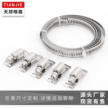 天颉喉箍厂家直销304冲孔钢带分体式喉箍通信专用快速安装卡箍