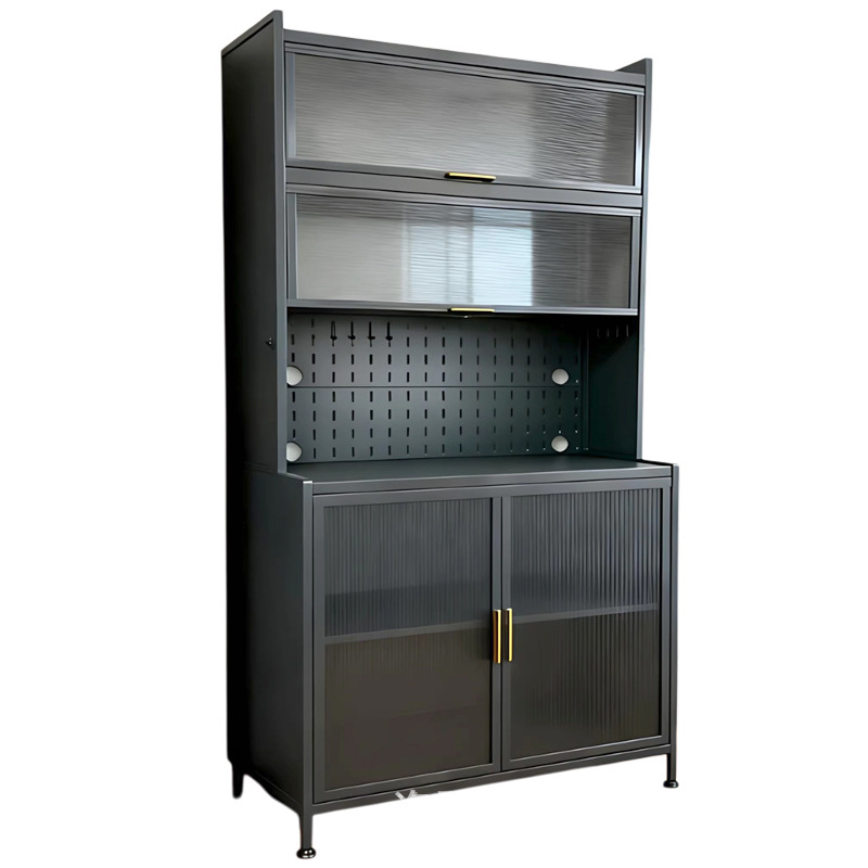 Estante de cocina piso multicapa tablero de roca armario de comedor armario de almacenamiento multifuncional casero contra la pared armario de almacenamiento integrado image 6