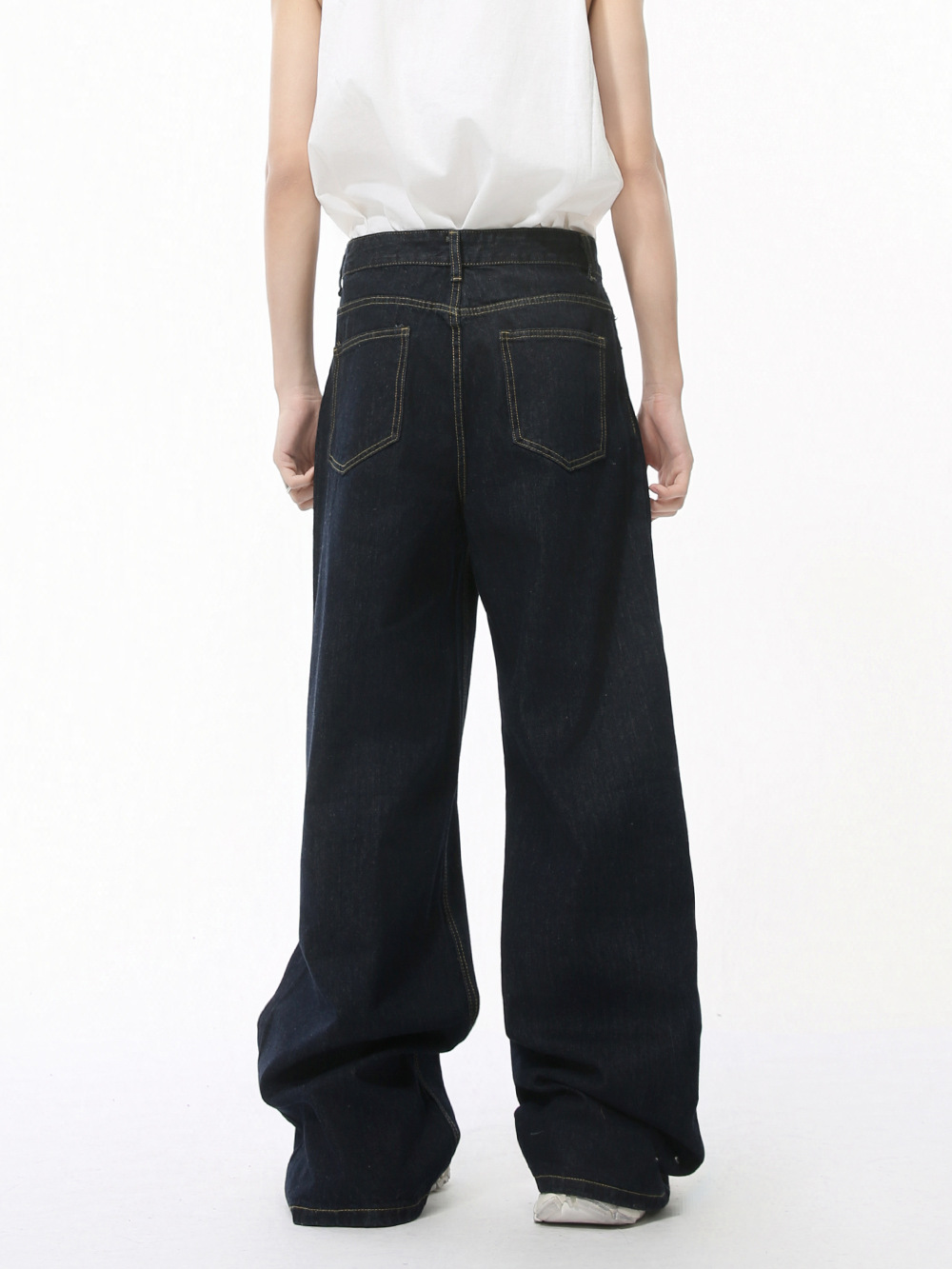 MTLCLOTHES Hombres| Nuevo otoño nicho personalidad anti-desaño deconstrucción de la tendencia de jeans de piernas anchas