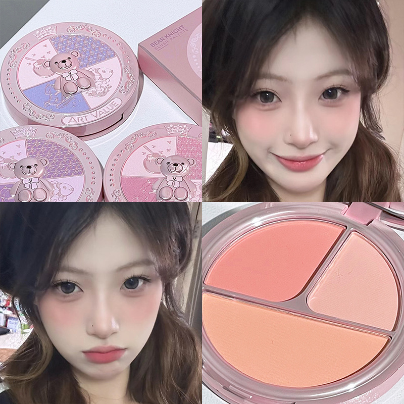 Art Value Bear Knight Blush Plate de color convergente blush barata resumen brillante al por mayor