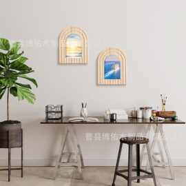 跨境波西米亚风格照片大合照展示架客厅拱形装饰摆件木质壁挂式