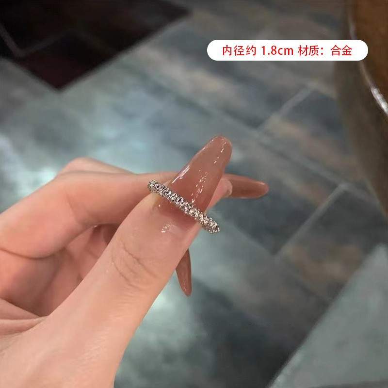 Anillo de circonita de perlas de viento ins, nicho femenino, sentido de alta gama, simple y ligero, anillo de novia de lujo, anillo de apertura de temperamento al por mayor