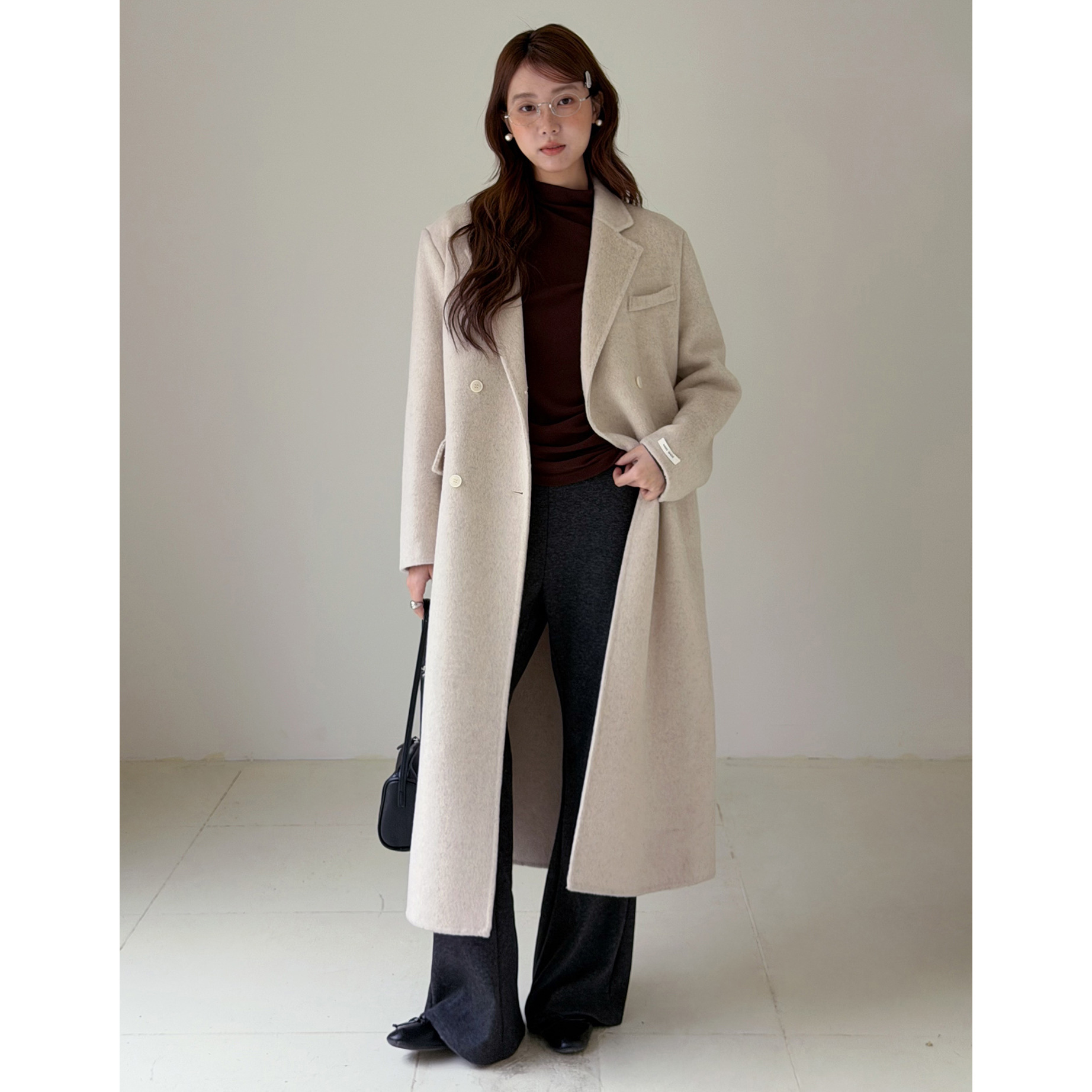 [Minimalist Backtracking] Geming High-End Suit Collar Woolen Outwear Women's Winter Long Wool Outwear W908C