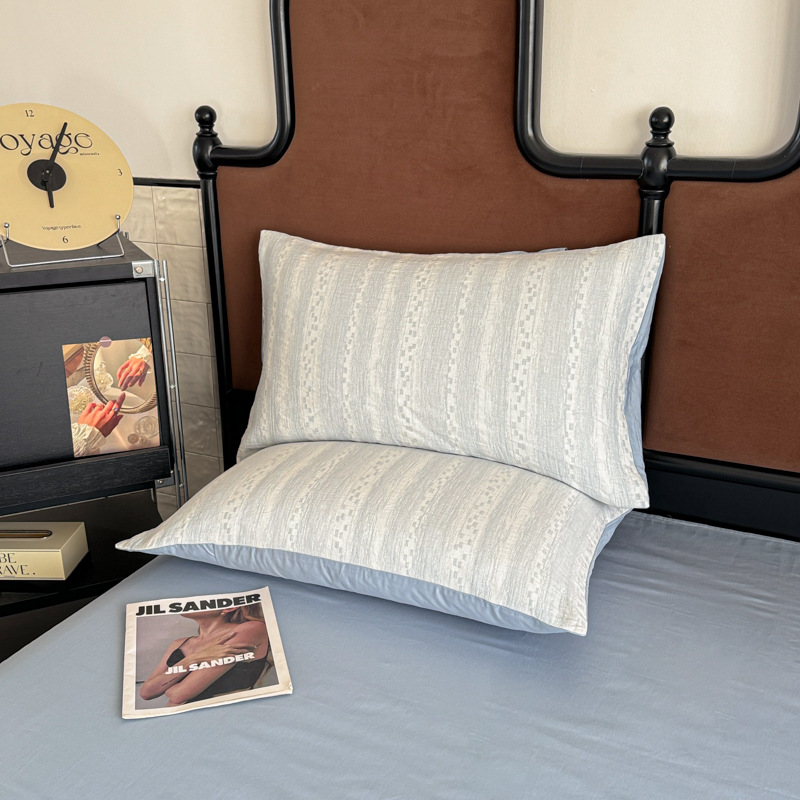 Funda de almohada de hilo de tres capas de algodón de nuevo estilo 2025, un par de mangas de forro simple de algodón de 48cm x 74cm