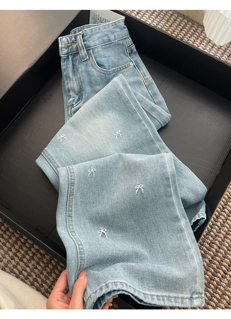 Light Blue Straight Leg Jeans Women's Loose Fit Slimming Wide Leg Trousers Trendy Spring Autumn 2026 Style Pear Shaped Figure_ecoleips.com