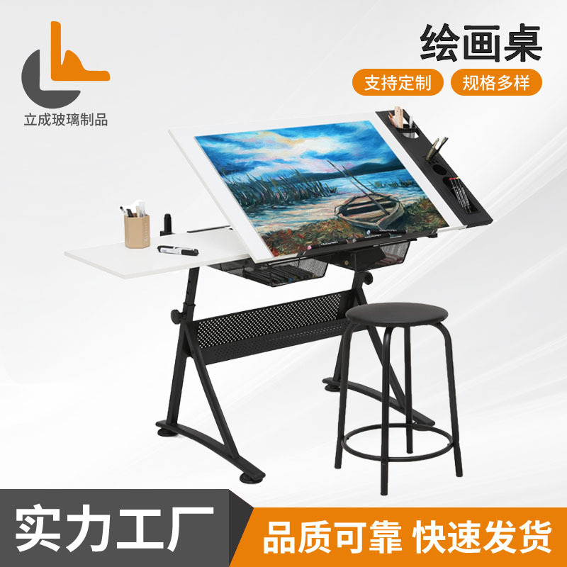 Changzhou Licheng Supplies Adjustable Drawing Table Art Classroom Student Drawing Table Tilting Desktop Engineer Drawing Table