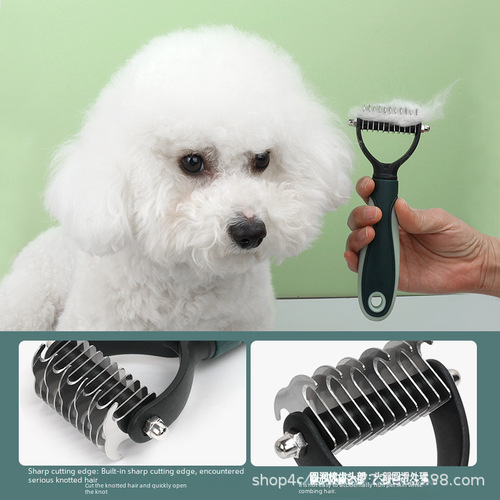 Pet Grooming Specialist Set: Dog Comb Dehedding Comb Knot Unraveling Comb Cat Comb Hair Pulling Comb