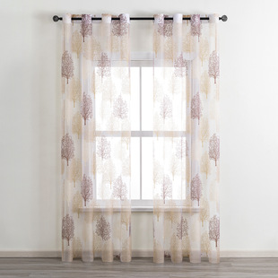 Rotten flower bronzing rich tree curtain screen American pastoral decorative window screen fabric finished wholesale
