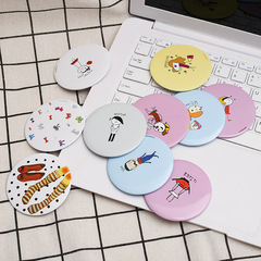 Small mirror cartoon cute portable makeup mirror small round mirror cartoon pattern round handheld mirror makeup mirror