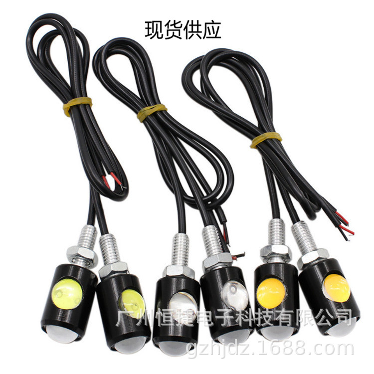 Luz de Matrícula LED Doble para Motocicleta, Tornillo de Alta Potencia, Luz Inversa Tipo Ojo de Águila - Luz Decorativa para Coche